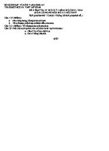 Đề kiểm tra 15 phút học kỳ I năm học 2015  2016 môn Công nghệ khối 12